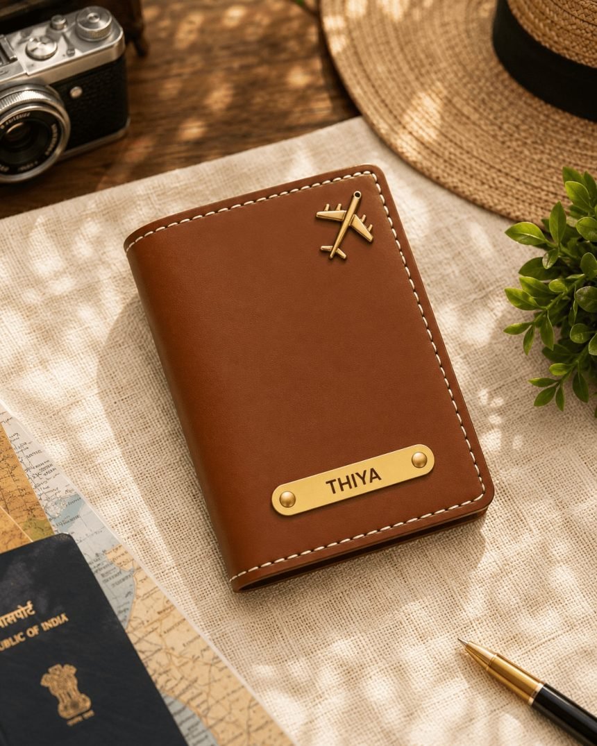 Leather Passport Cover, travel gift Ahmedabad