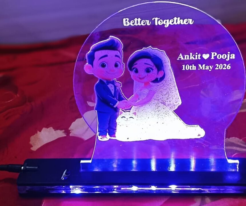 LED Photo Frame with Personalized Image and text