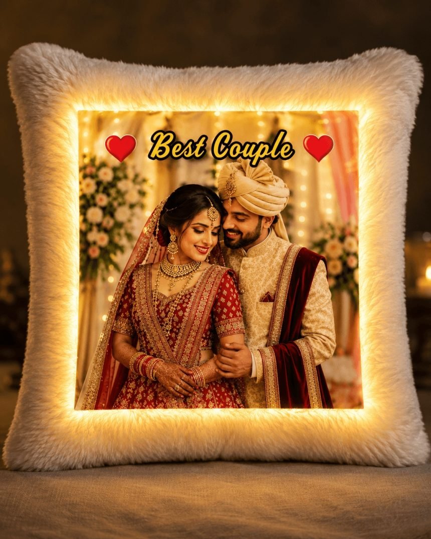 LED Photo Pillow, personalized LED pillow Ahmedabad