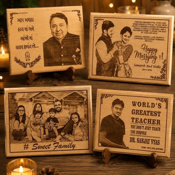 Customized Wooden Photo Frame Couple Photo & Message